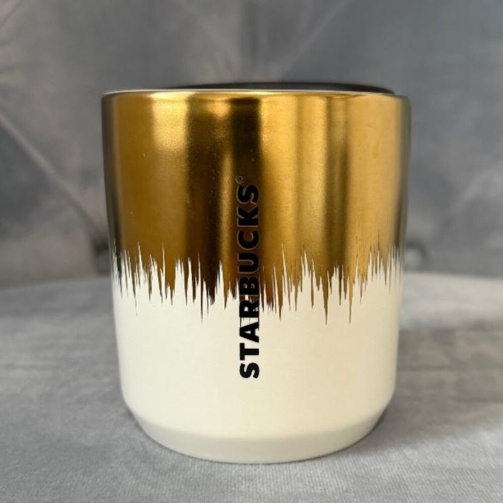 Starbucks Gold Ceramic Tumbler with Lid, 8 Oz NWT